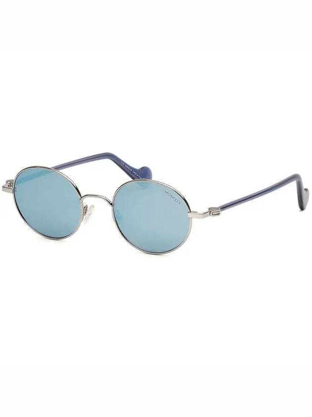 Sunglasses ML0057 14X Mirror Metal Frame Round Blue - MONCLER - BALAAN 7