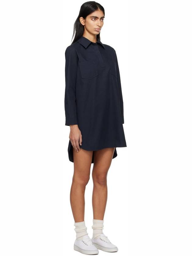 Angela Mini Shirt Collar Cotton Short Dress Navy - A.P.C. - BALAAN 3