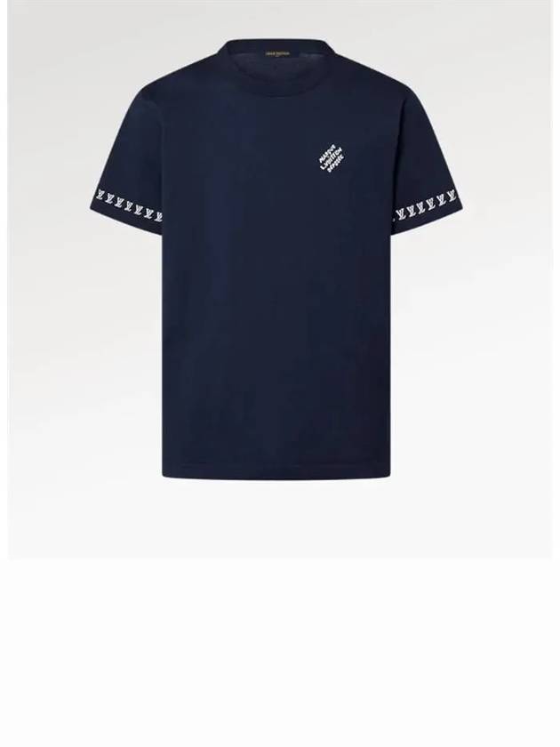 Signature short sleeve crew neck t shirt navy blue 1AFXJO - LOUIS VUITTON - BALAAN 2