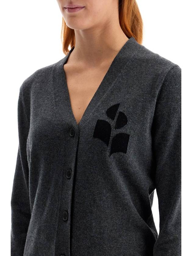 Karin Logo Cardigan Dark Grey - ISABEL MARANT ETOILE - BALAAN 5