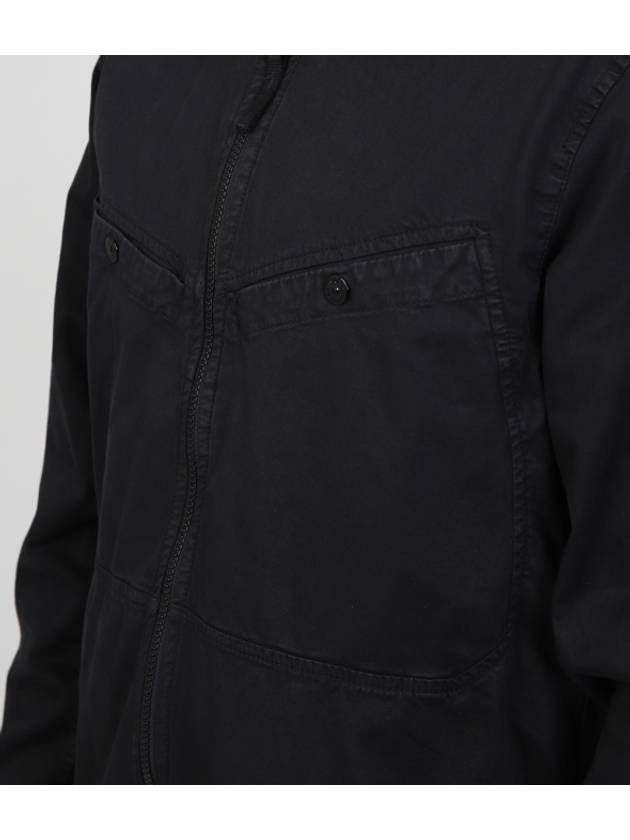 Wappen Patch Overshirt Zip Up Jacket Black - STONE ISLAND - BALAAN 7