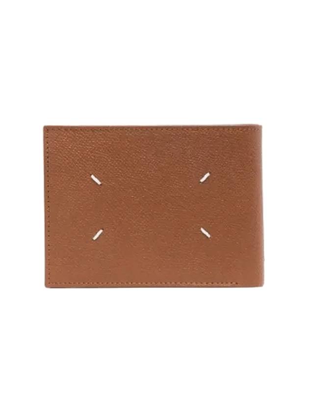 Signature Stitch Side Zipper Leather Half Wallet Brown - MAISON MARGIELA - BALAAN 1