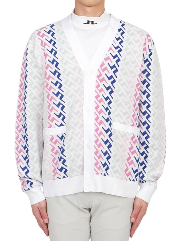 Men's Vice Pink Painting Bridge Knit Top White - J.LINDEBERG - BALAAN 2