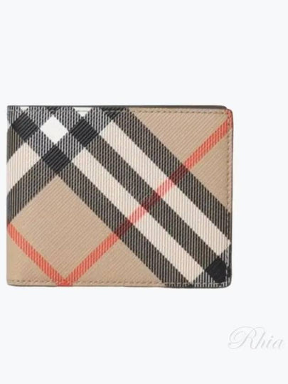 Check Slim Bifold Half Wallet Sand - BURBERRY - BALAAN 2