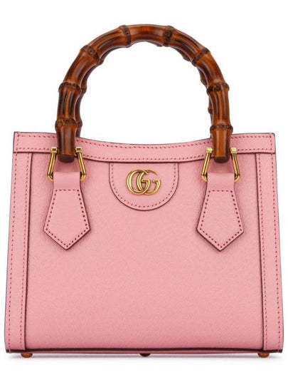 Diana Bamboo Handle Mini Leather Tote Bag Pink - GUCCI - BALAAN 2