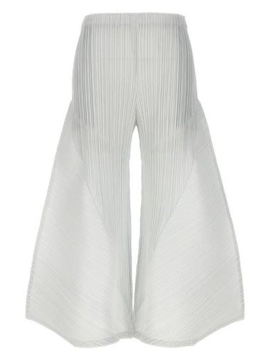 Women's Pleats Wide Pants Ice White - ISSEY MIYAKE - BALAAN 1