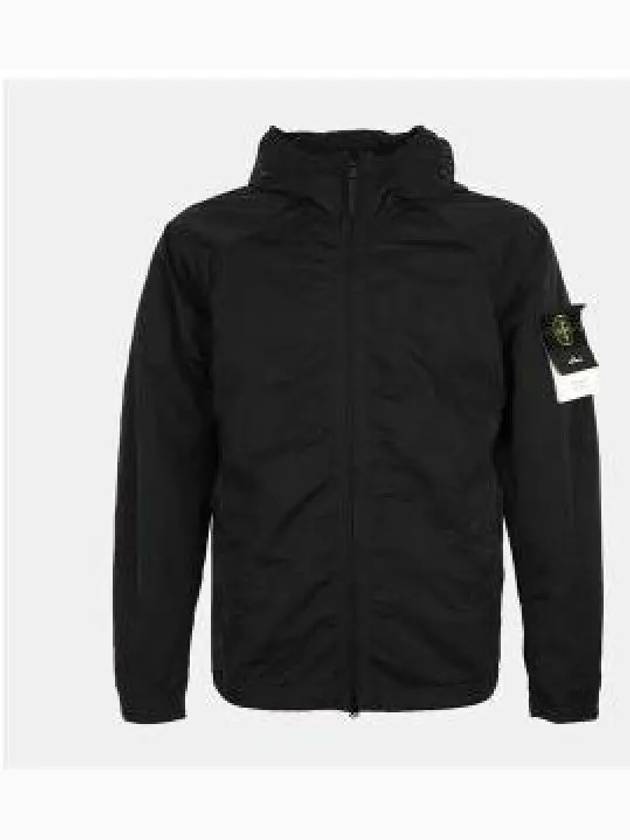 Hyper Dense Nylon Raso Logo Patch Hoodie Jacket Black - STONE ISLAND - BALAAN 2