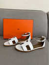 Santorini Calfskin Sandals Blanc - HERMES - BALAAN 2