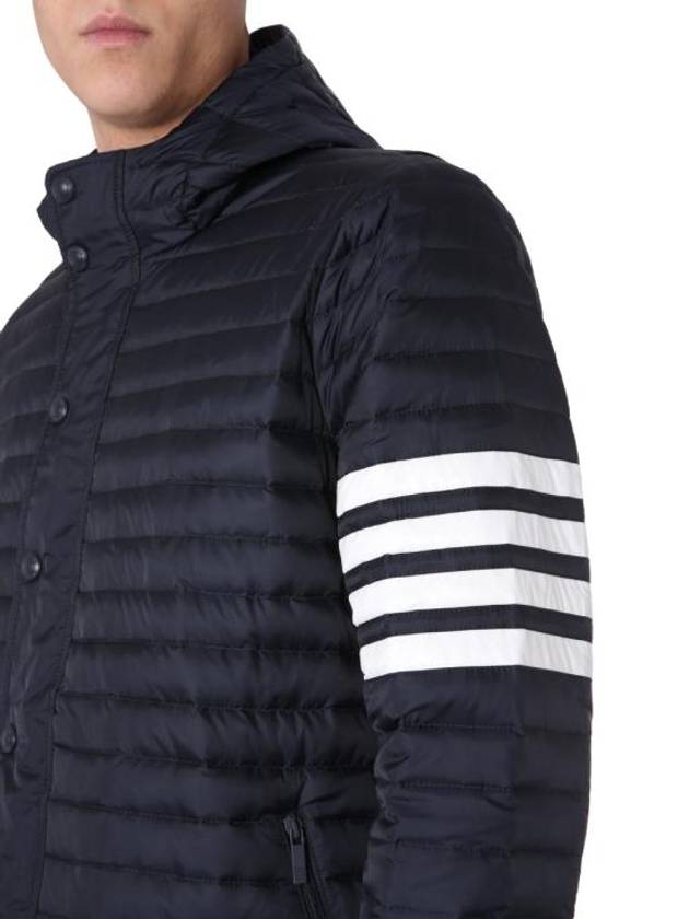 Men's 4 Bar Hooded Padding Navy - THOM BROWNE - BALAAN 4