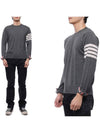 4 Bar Armband Classic Merino Wool Knit Top Medium Grey - THOM BROWNE - BALAAN 2