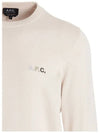 Embroidered Logo Sweatshirt Beige - A.P.C. - BALAAN 5