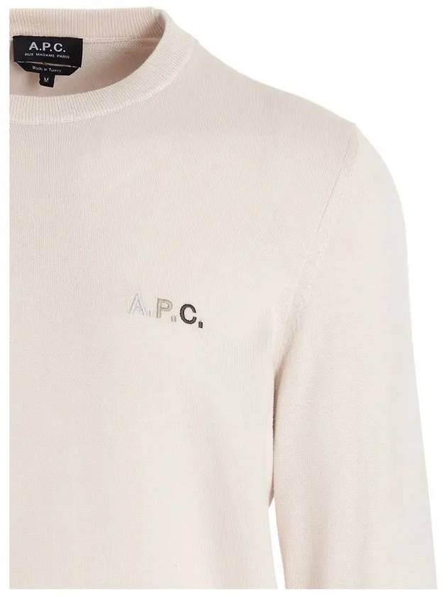 Embroidered Logo Sweatshirt Beige - A.P.C. - BALAAN 5