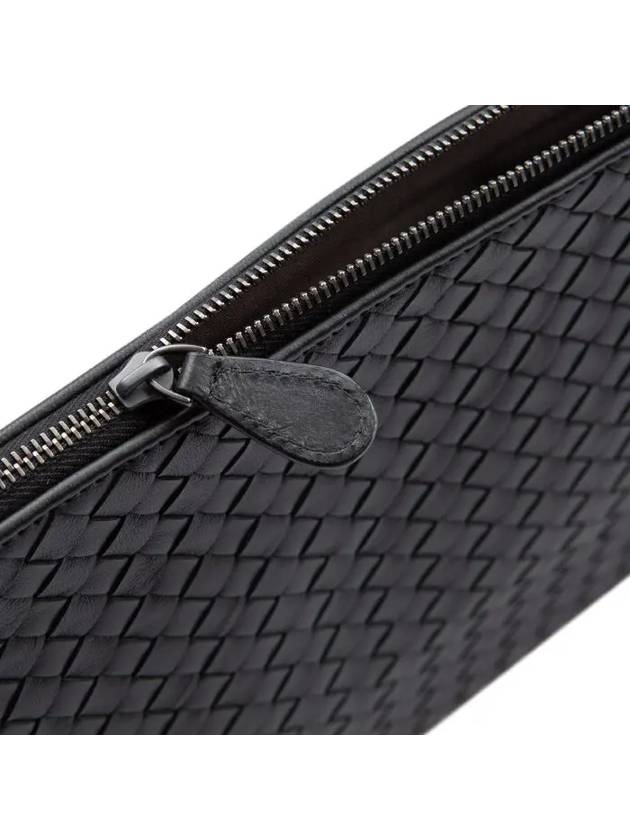 Intrecciato Document Leather Clutch Bag Black - BOTTEGA VENETA - BALAAN 4