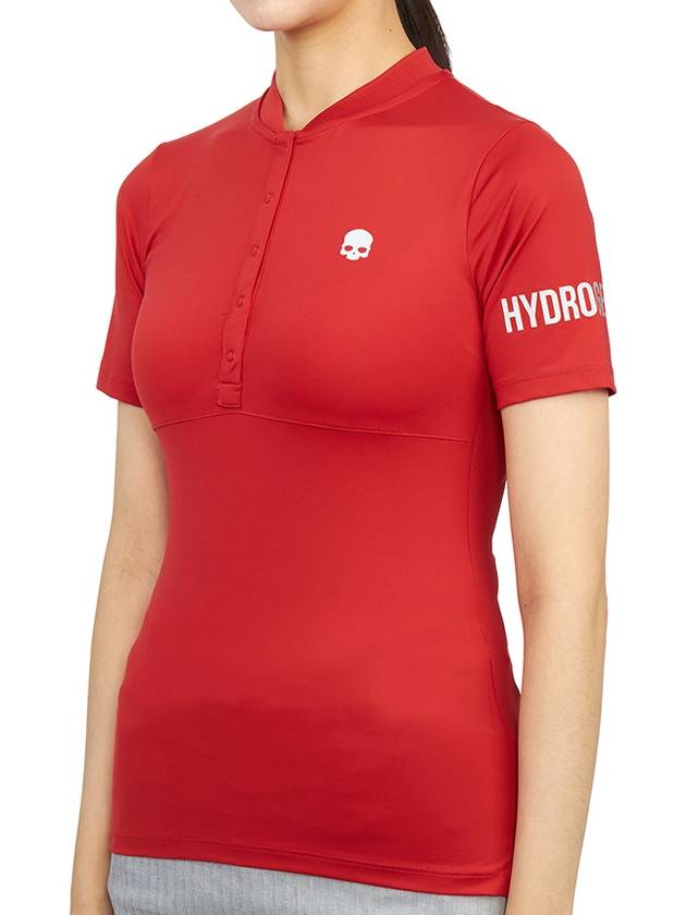 Women's Golf Serafino Classic Short Sleeve PK Shirt Red - HYDROGEN - BALAAN 3