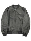 Triangle Logo Re-Nylon Bomber Jacket Black - PRADA - BALAAN 2