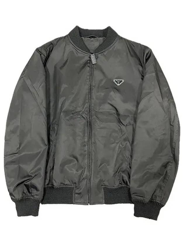 Triangle Logo Re-Nylon Bomber Jacket Black - PRADA - BALAAN 3