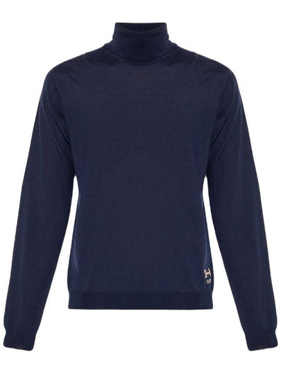 Horsebit Intarsia Wool Turtleneck Navy - GUCCI - BALAAN 2