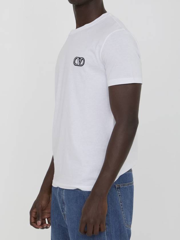 V logo signature patch cotton short sleeve t shirt white - VALENTINO - BALAAN 3