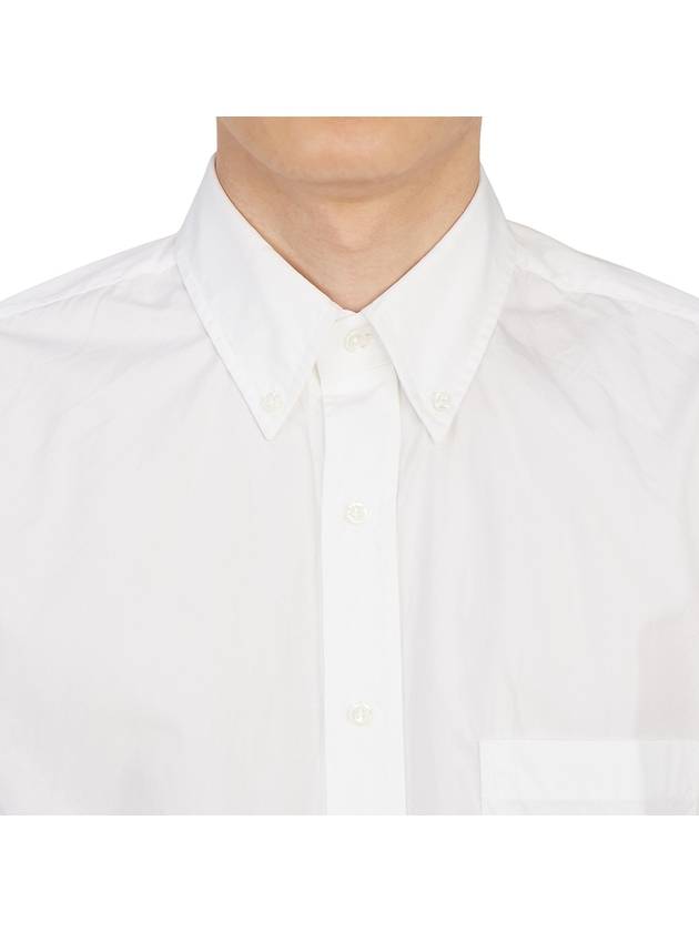 Men's Poplin Grosgrain Armband Classic Long Sleeve Shirt White - THOM BROWNE - BALAAN 7