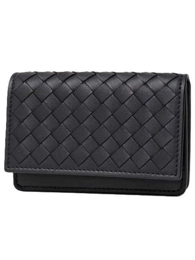 Intrecciato Flap Business Card Wallet Black - BOTTEGA VENETA - BALAAN 2