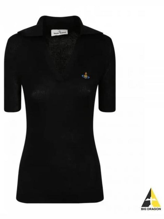 Marina Polo Knit Top Black - VIVIENNE WESTWOOD - BALAAN 2