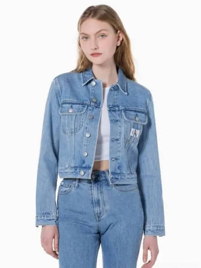 Jeans 90s Cropped Denim Jacket Light Blue - CALVIN KLEIN - BALAAN 2