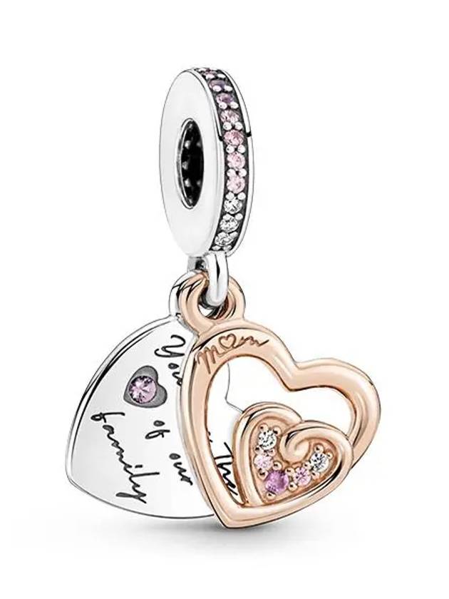 Entwined Infinite Hearts Double Dangle Bracelet Charm Rose Gold - PANDORA - BALAAN 3