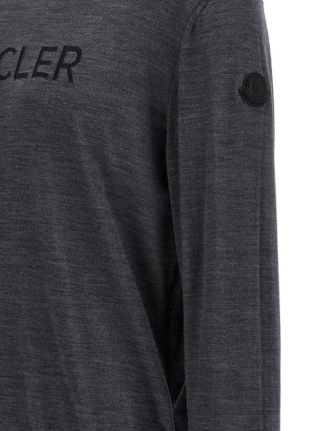 Logo wool knit top gray - MONCLER - BALAAN 5