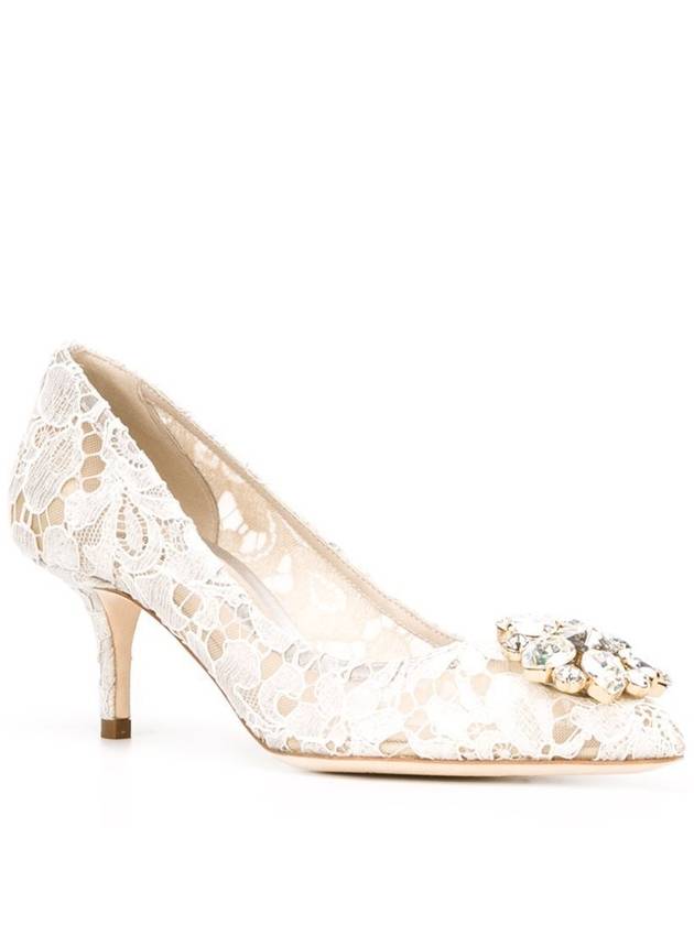 toe cubic lace pumps heel white - DOLCE&GABBANA - BALAAN 3