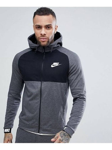 01861742071Advance 15 Hooded Zip JacketGrey Black - NIKE - BALAAN 1