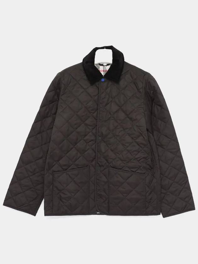 Corduroy Collar Quilted Half Jacket Black - BURBERRY - BALAAN 4