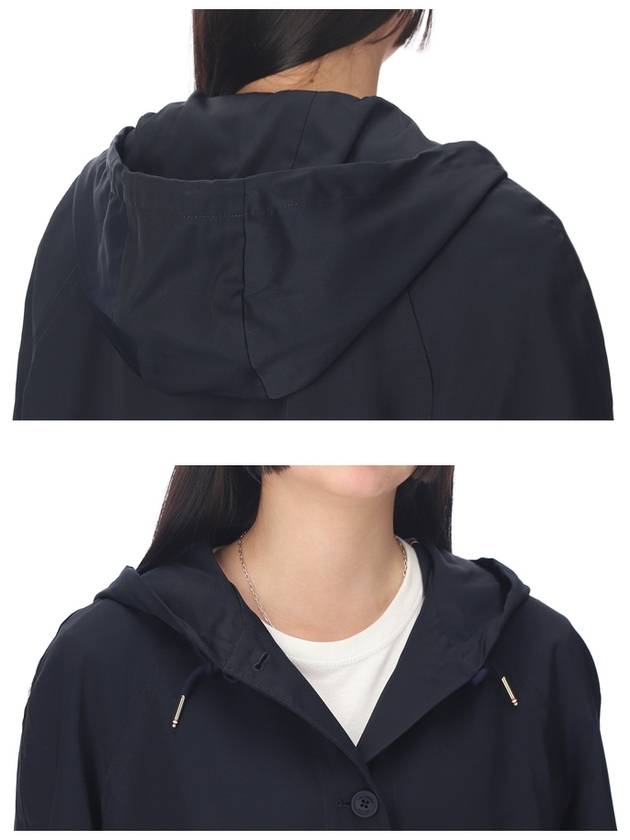 Women's Nylon Tech Hooded Parka Navy - THOM BROWNE - BALAAN 8