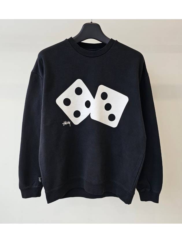 Two Dice Crew Neck Sweatshirt Black - STUSSY - BALAAN 7