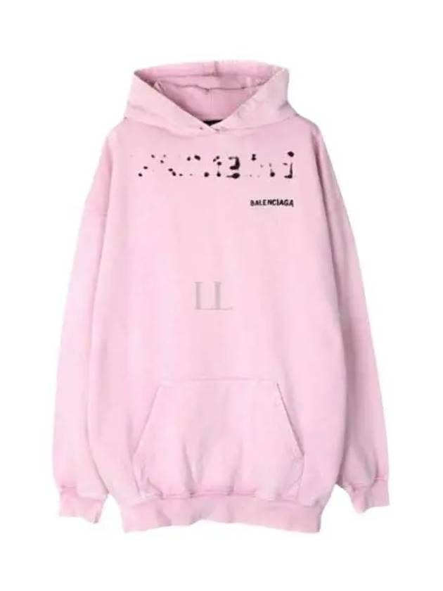 Logo Oversized Cotton Hoodie Pink - BALENCIAGA - BALAAN 2