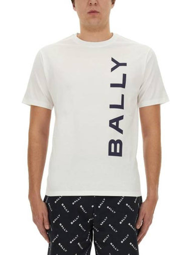 Logo Print Short Sleeve T-Shirt White - BALLY - BALAAN 1