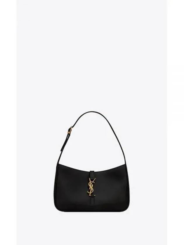 Le 5 A 7 Smooth Leather Hobo Shoulder Bag Black - SAINT LAURENT - BALAAN 2