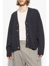 Wool Cashmere Cardigan Grey - AMI - BALAAN 3