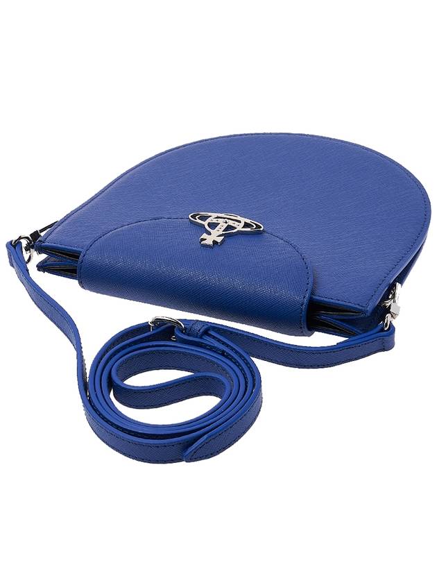 Half Moon Saddle Saffiano Leather Cross Bag Blue - VIVIENNE WESTWOOD - BALAAN 5