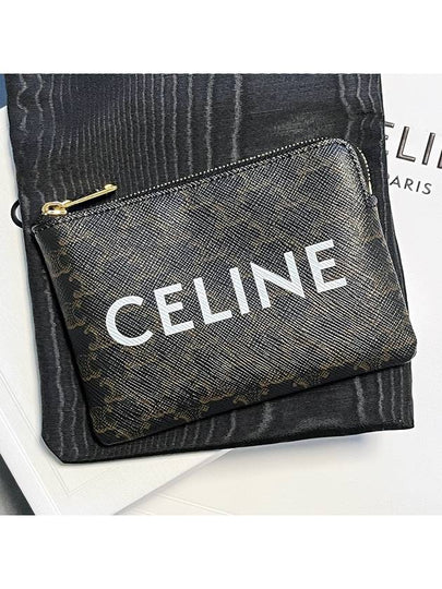 Triomphe Canvas Coin Card Wallet Black - CELINE - BALAAN 2