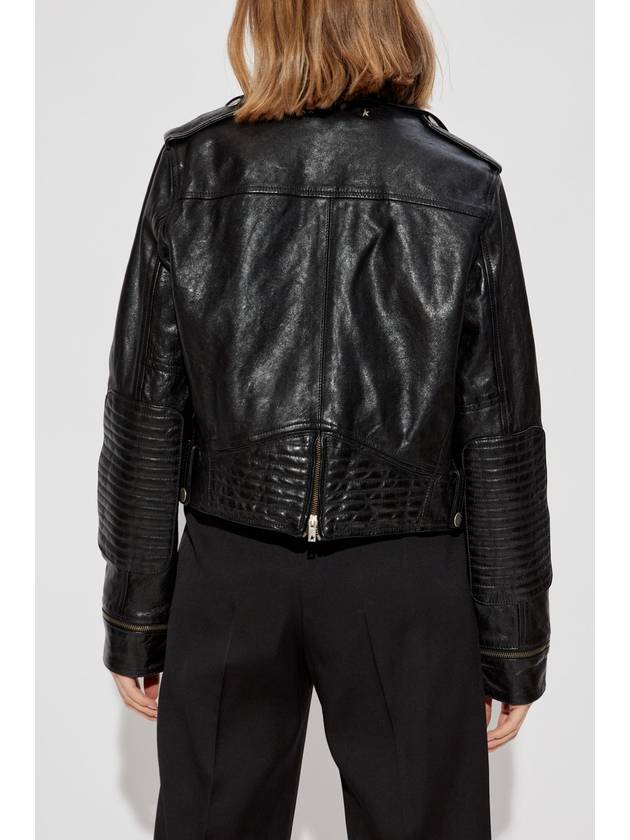 Golden Goose Leather Biker Jacket, Women's, Black - GOLDEN GOOSE - BALAAN 4