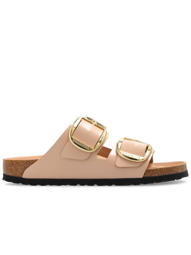 Arizona Big Buckle Leather Slider Slipper Beige - BIRKENSTOCK - BALAAN 2