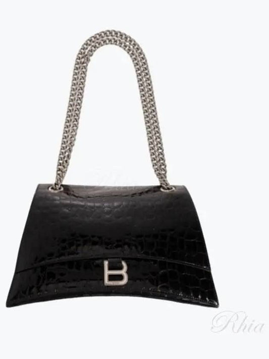 Medium Crush Chain Shoulder Bag Black - BALENCIAGA - BALAAN 2