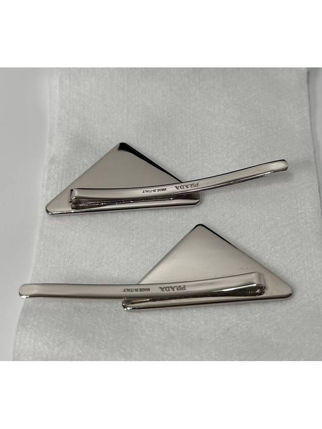 Triangle logo metal hairpin - PRADA - BALAAN 3