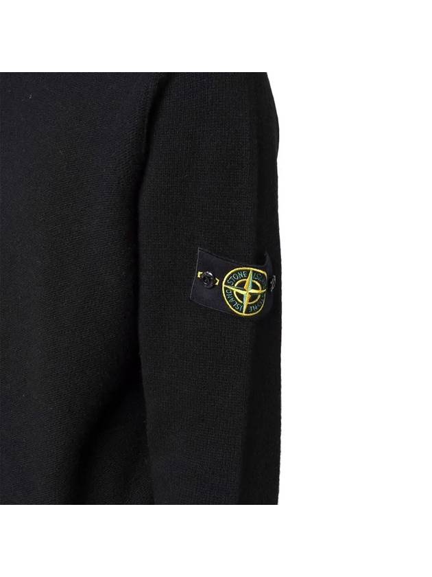 Wappen Patch Hooded Knit Top Black - STONE ISLAND - BALAAN 5