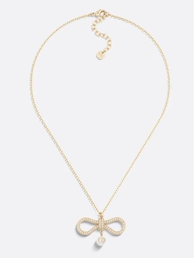 Le Noeud de Dior Necklace Champagne Finish Metal White - DIOR - BALAAN 1