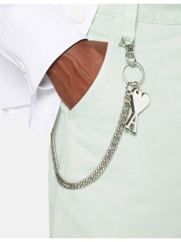 Heart Logo Chain Key Holder White - AMI - BALAAN 5