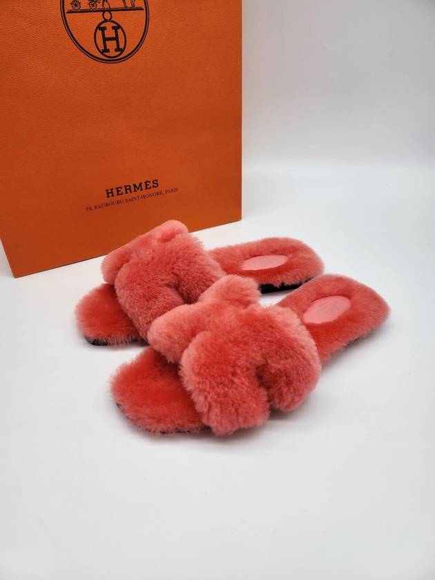 Oran Wool Sandals Rose - HERMES - BALAAN 5