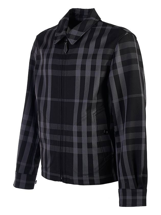 Check Reversible Harrington Jacket Mid Grey - BURBERRY - BALAAN 4