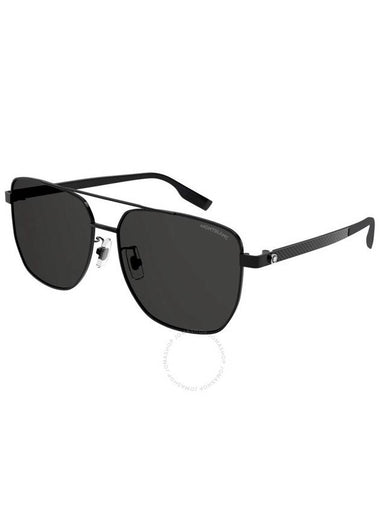 Montblanc Grey Navigator Men's Sunglasses MB0184SK 005 61 - MONTBLANC - BALAAN 1