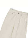 Women's Cotton Twill SemiWide Jeans Ivory GB1 WDPT 51 CRM - THE GREEN LAB - BALAAN 3